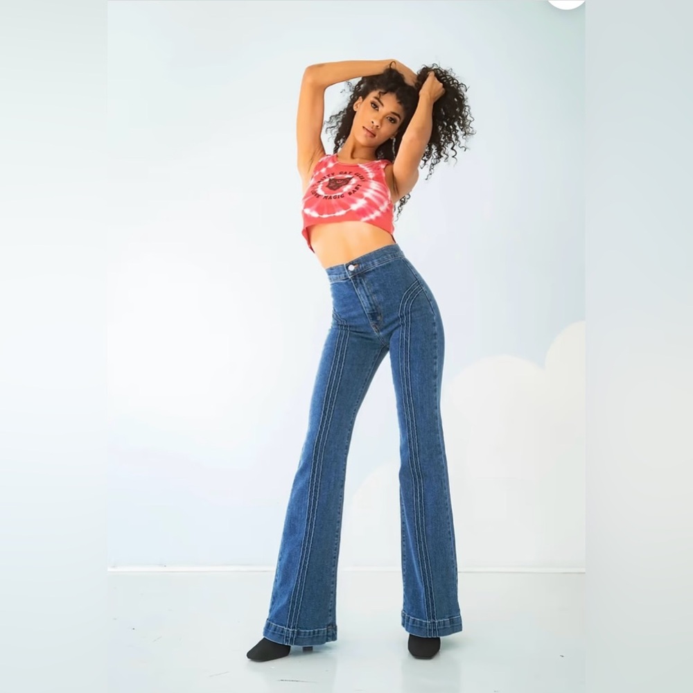 Revice Rollergirl Flare Jeans- Blue Clue Wash